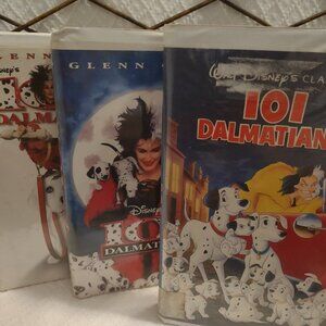 Disney 101 Dalmatians VHS Lot Black Diamond Animated + 102 Live Action Bundle
